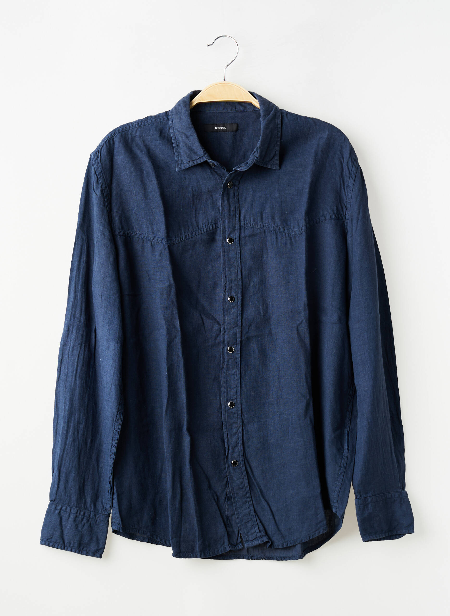 Chemise manches longues coupe cintrée bleu DIESEL homme