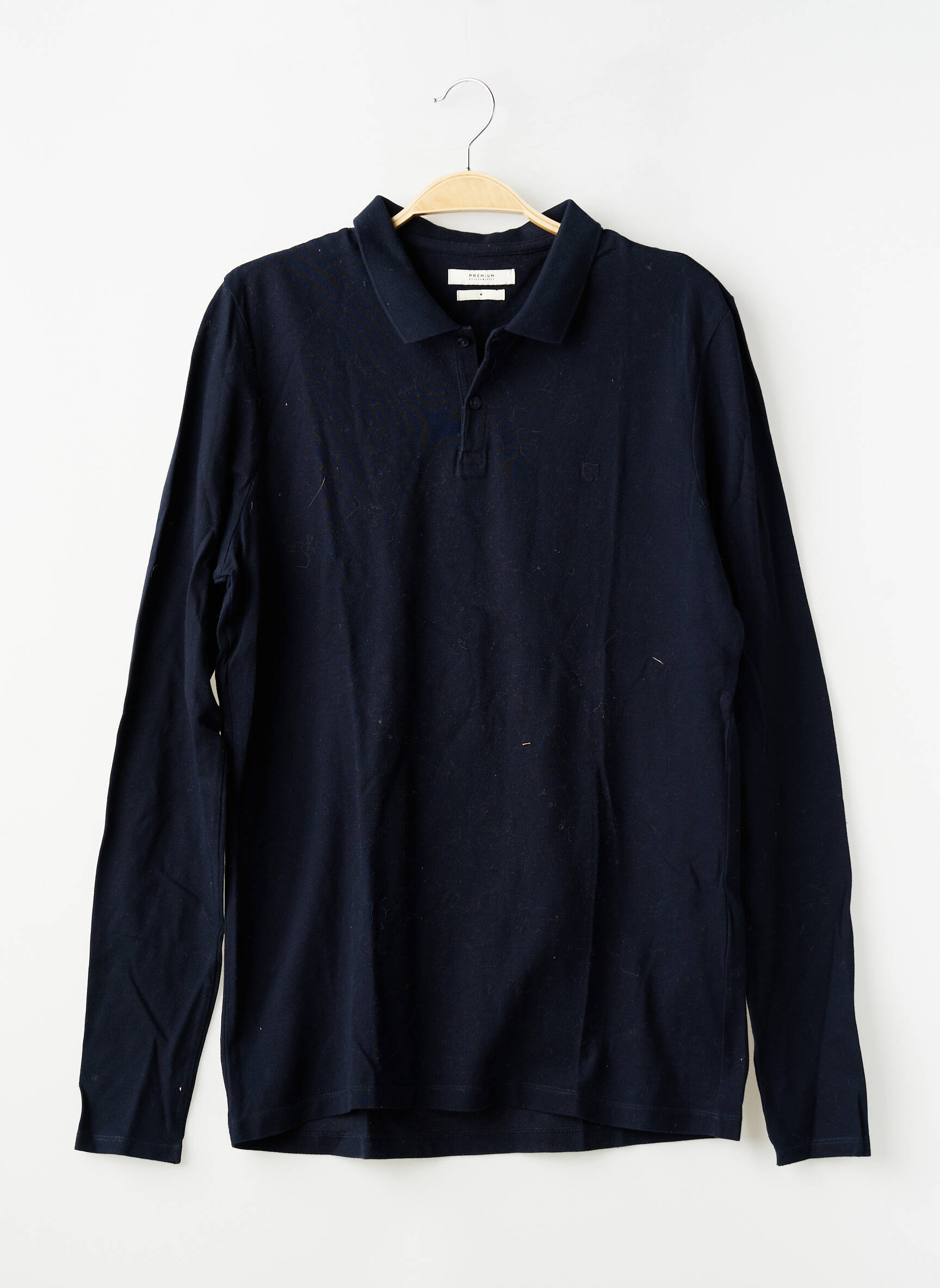 Polo manches longues manches longues bleu PREMIUM DE JACK AND JONES homme