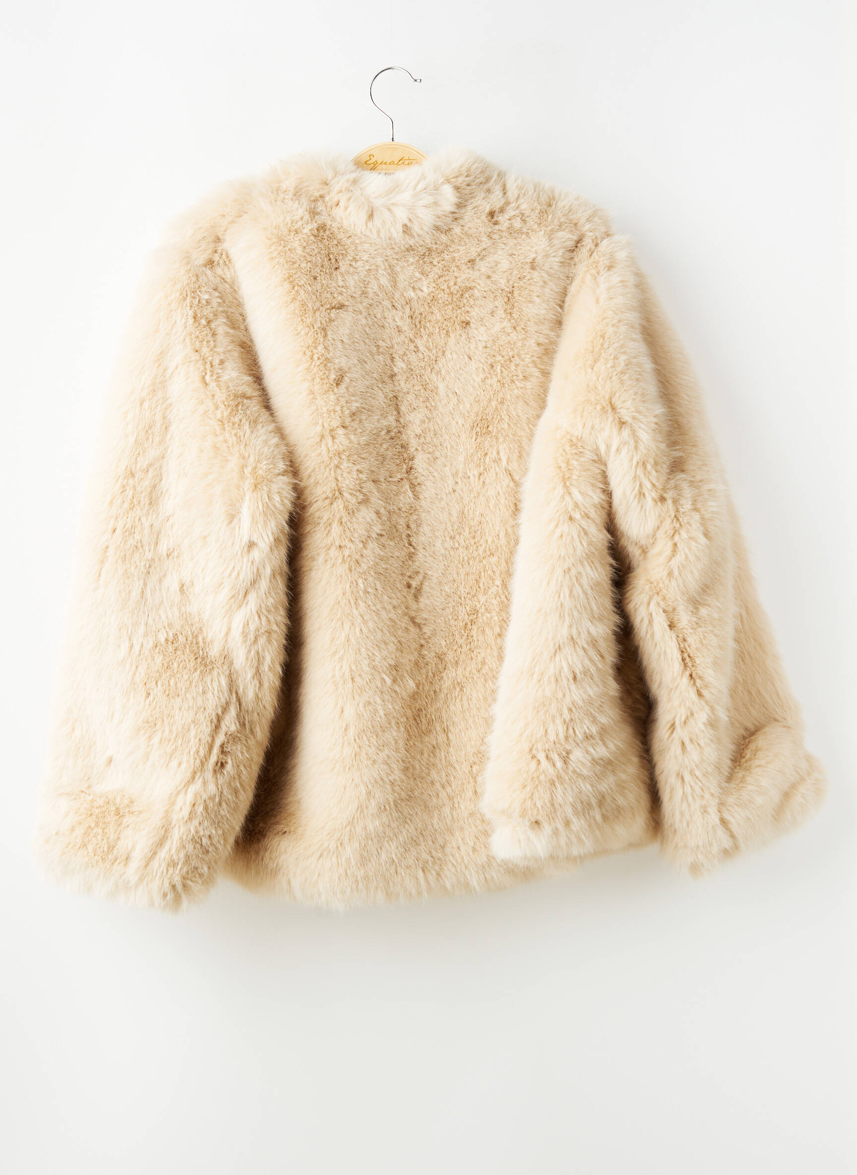 Manteau court coupe droite sans capuche beige KIABI femme