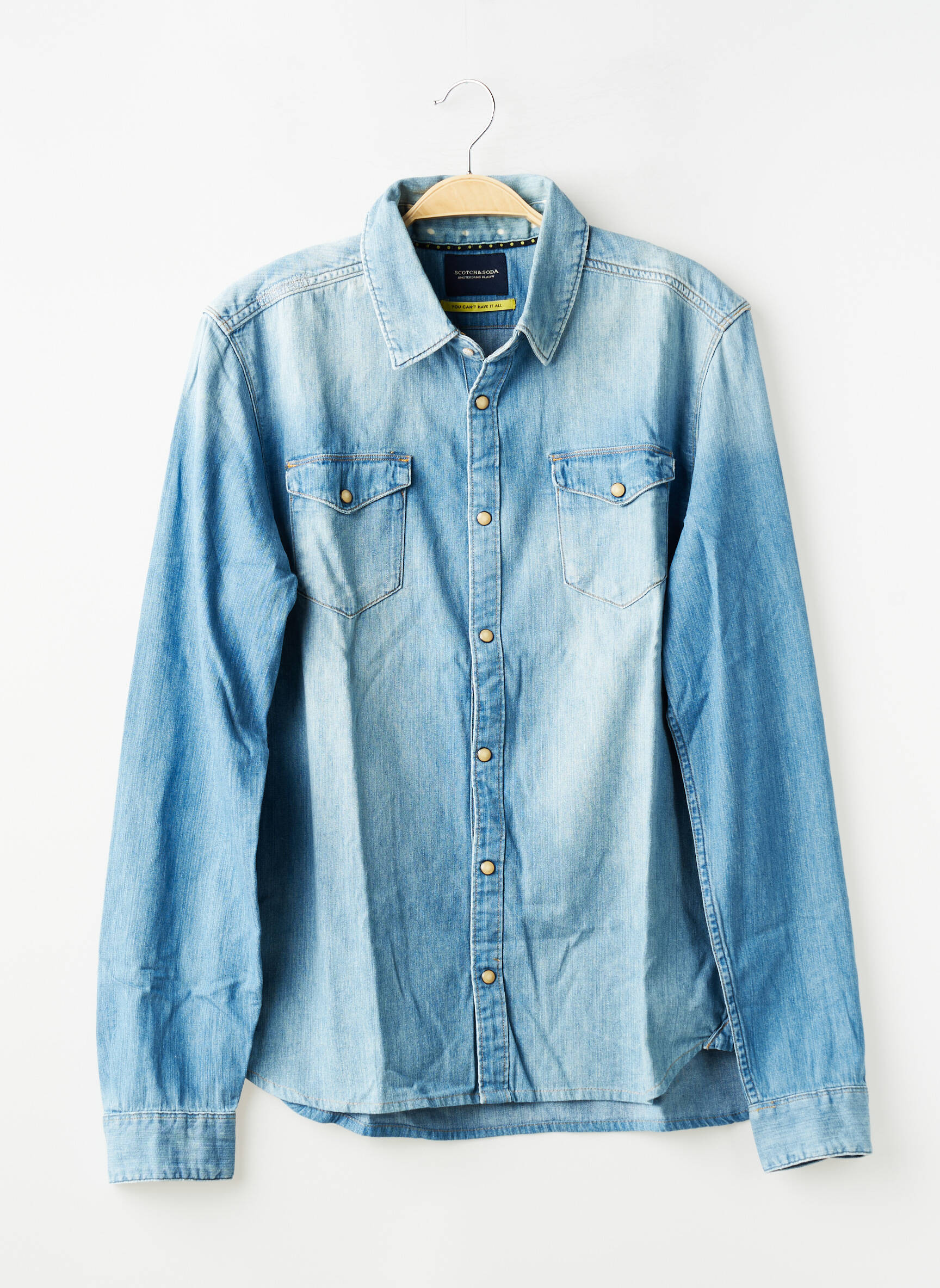 Chemise manches longues poches bleu SCOTCH & SODA homme