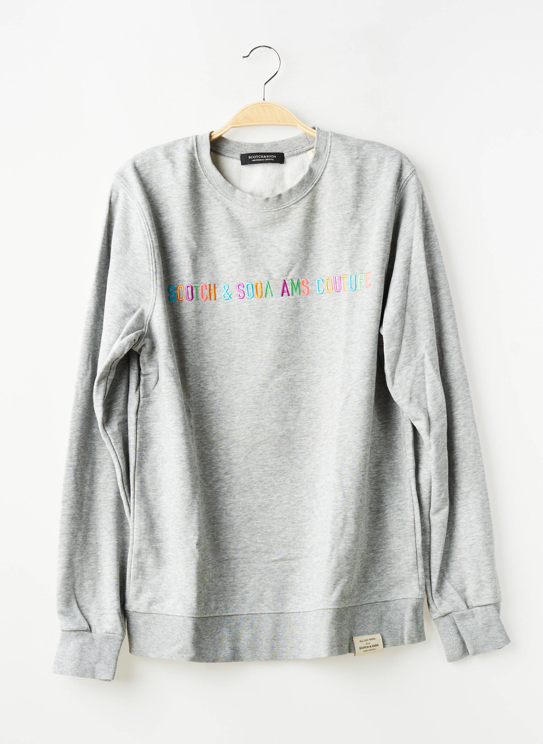 Sweat-shirt stretch manches longues gris SCOTCH & SODA homme