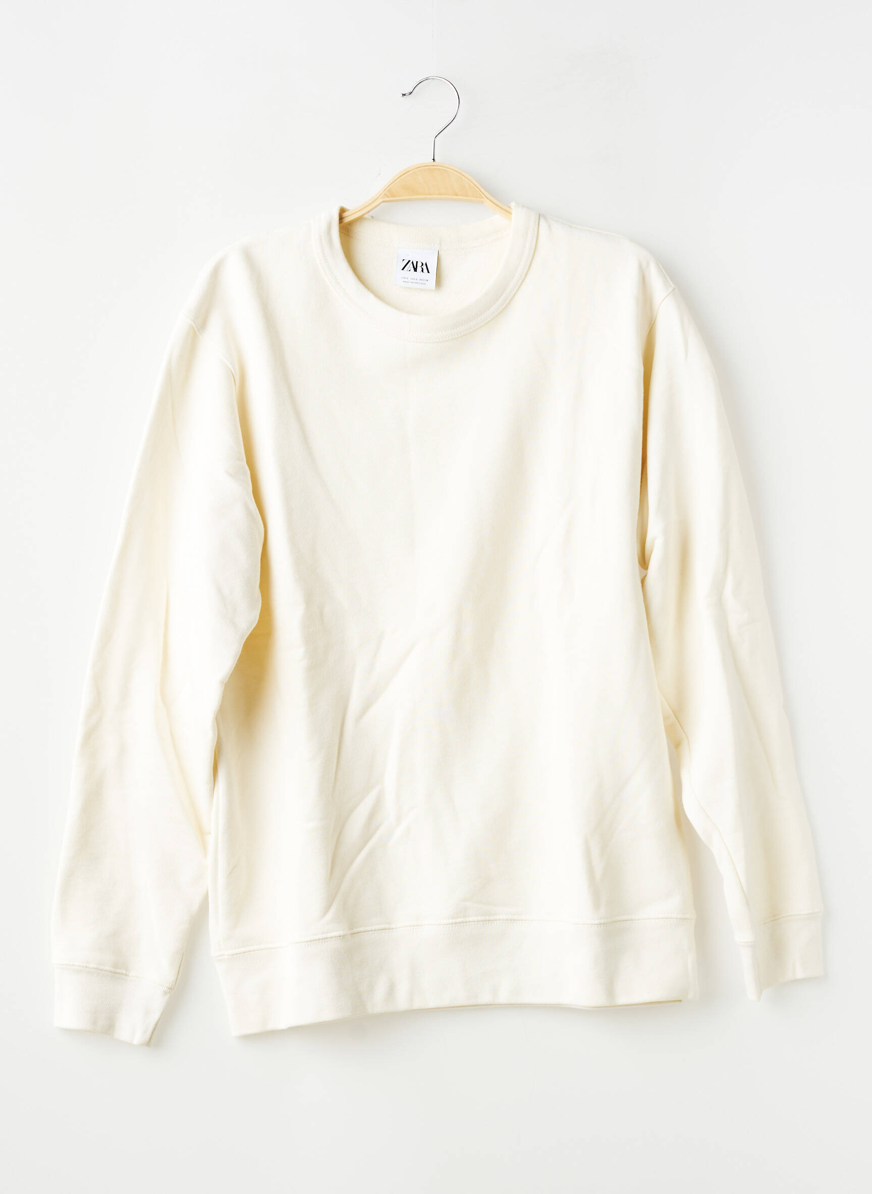 Sweat-shirt stretch manches longues beige ZARA femme