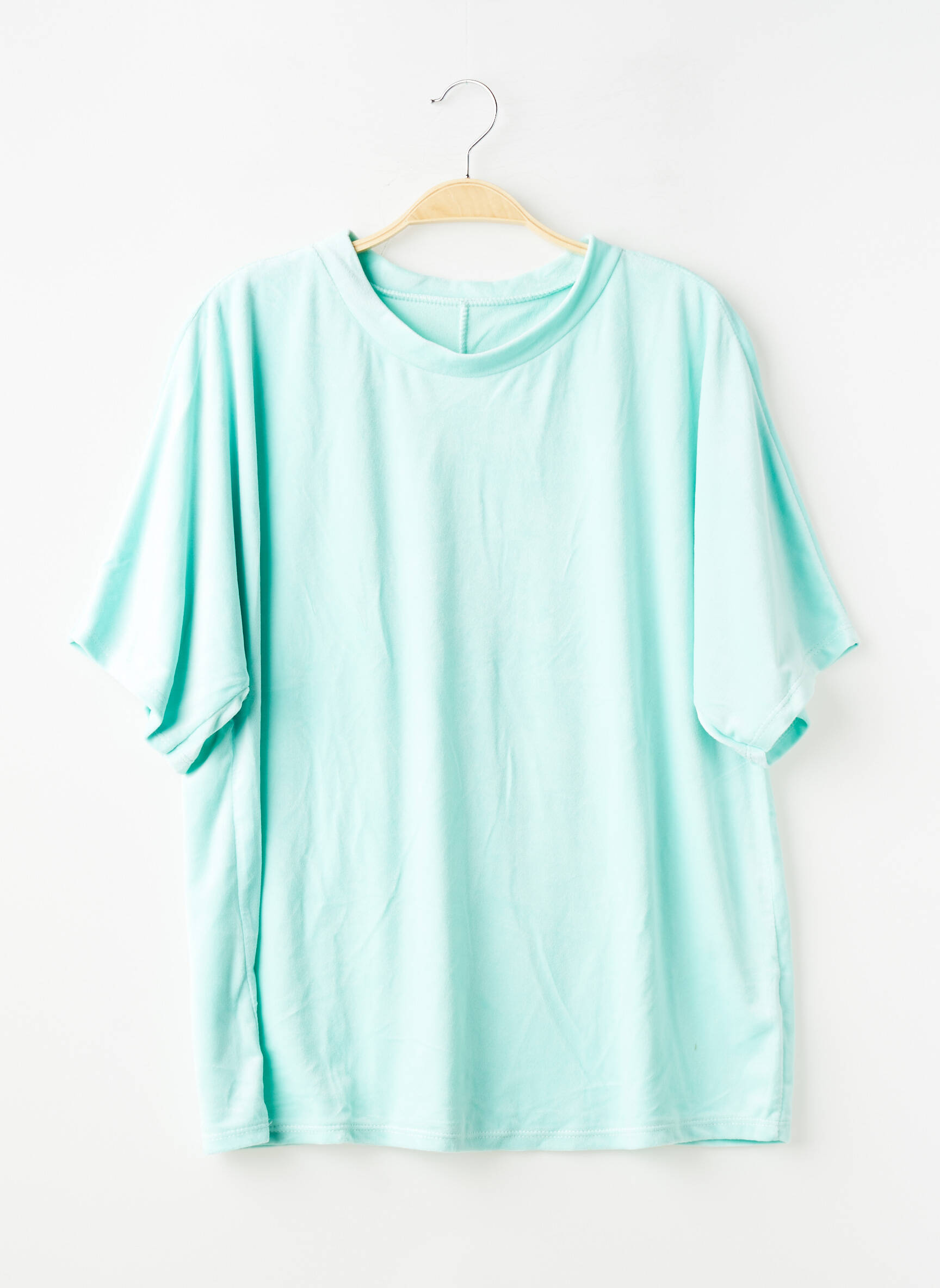 Top stretch manches 3/4 bleu SANS MARQUE femme