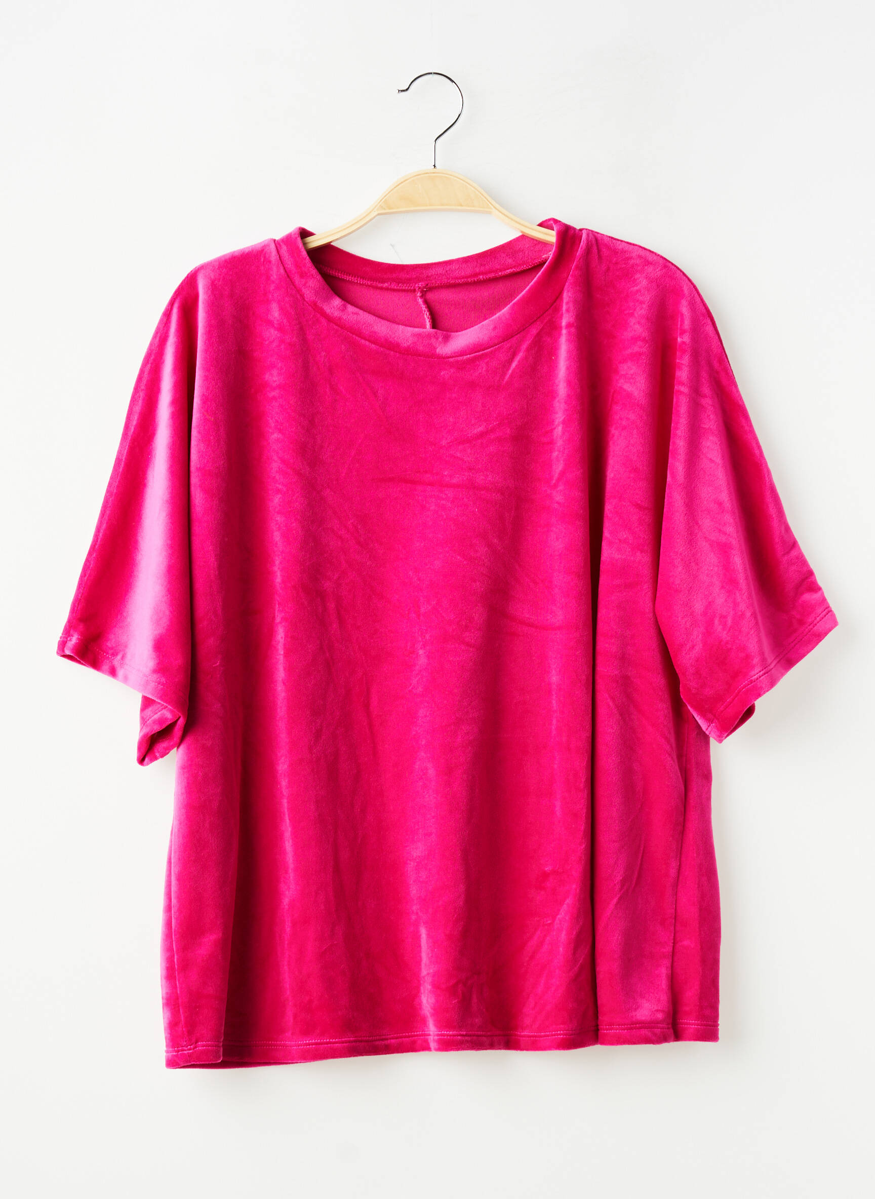 Top stretch manches 3/4 rose fonce SANS MARQUE femme