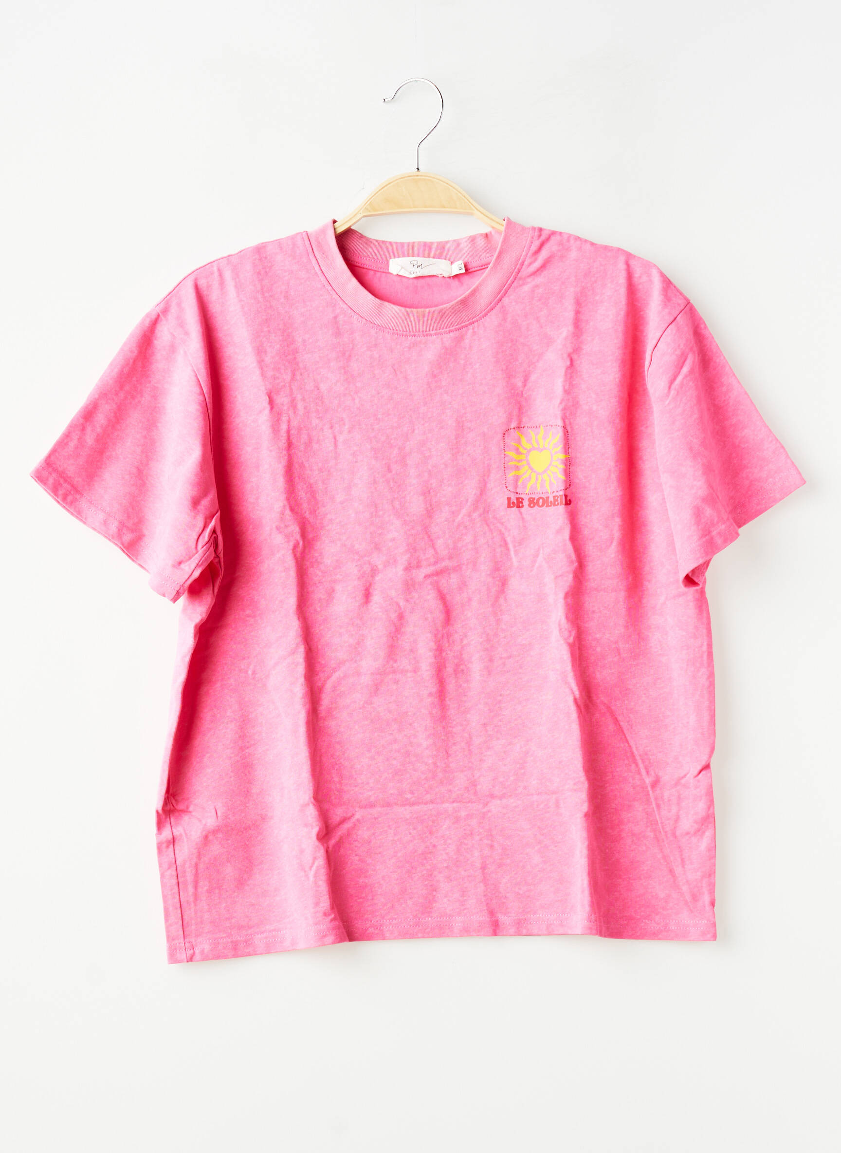 T-shirt coupe droite manches courtes rose PM MERE & FILLE femme
