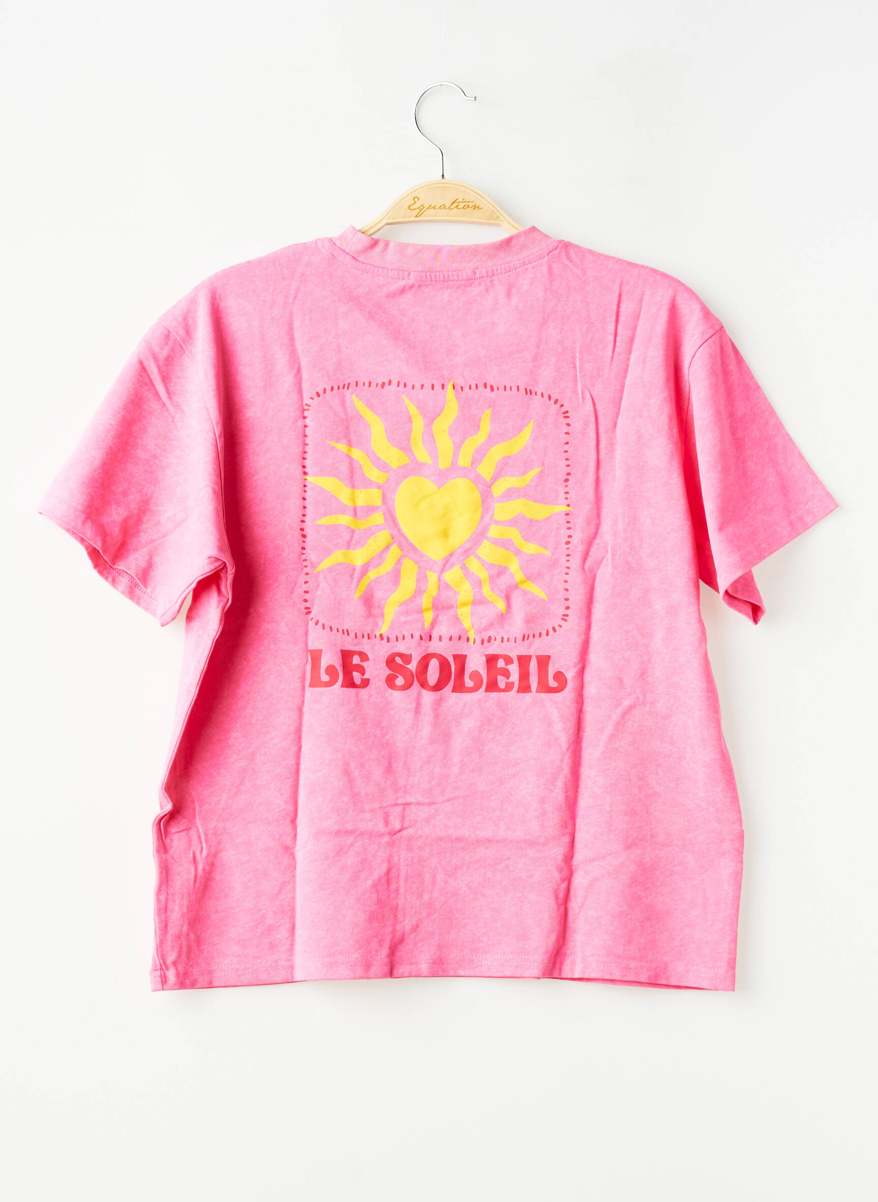 T-shirt coupe droite manches courtes rose PM MERE & FILLE femme