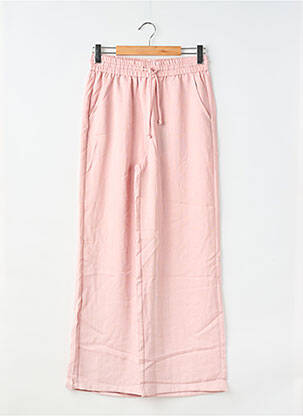 Pantalon large tissage crêpe taille normale rose HALARA femme