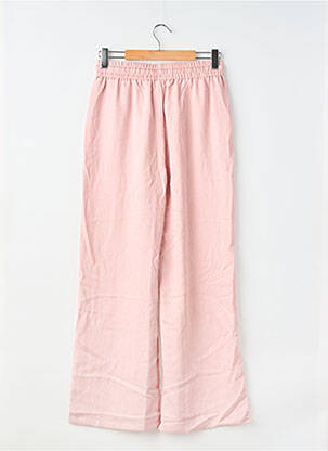 Pantalon large tissage crêpe taille normale rose HALARA femme