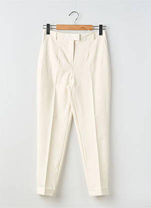 Pantalon chino fermeture zippée sous rabat avec crochet taille normale beige C&A femme