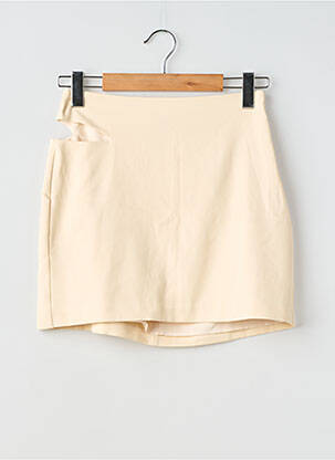 Jupe courte coupe droite beige STRADIVARIUS femme
