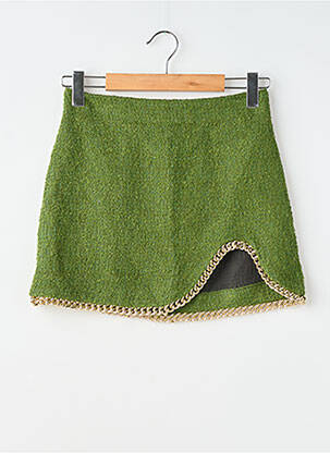 Jupe courte coupe droite vert ZARA femme