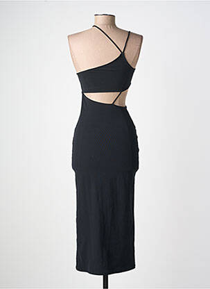 Robe mi-longue coupe cintrée fines bretelles noir ZARA femme