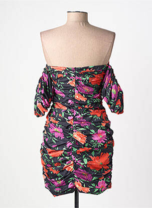 Robe courte fermeture zippée au dos manches courtes noir LOAVIES femme