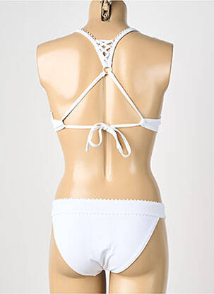 Maillot de bain 2 pièces stretch haut soutien-gorge avec mousse de rembourrage amovible blanc DARJEELING femme
