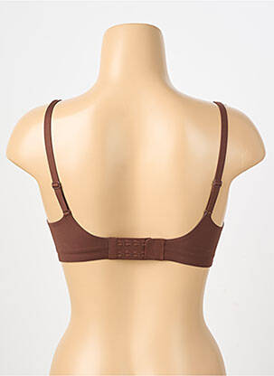 Soutien-gorge effet matière satinée haut soutien-gorge avec mousse de rembourrage amovible marron CREAMY FABRICS femme