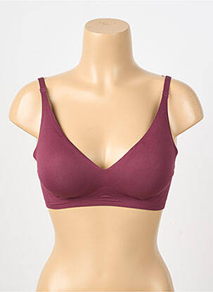 Soutien-gorge effet matière satinée haut soutien-gorge avec mousse de rembourrage amovible rouge CREAMY FABRICS femme