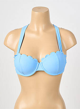 Haut de maillot de bain stretch haut soutien-gorge push-up bleu SANS MARQUE femme