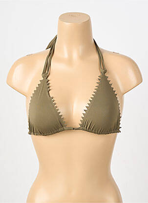 Haut de maillot de bain stretch haut triangles vert SANS MARQUE femme