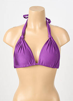 Soutien-gorge effet matière satinée haut triangles violet SANS MARQUE femme
