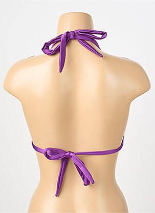 Soutien-gorge effet matière satinée haut triangles violet SANS MARQUE femme