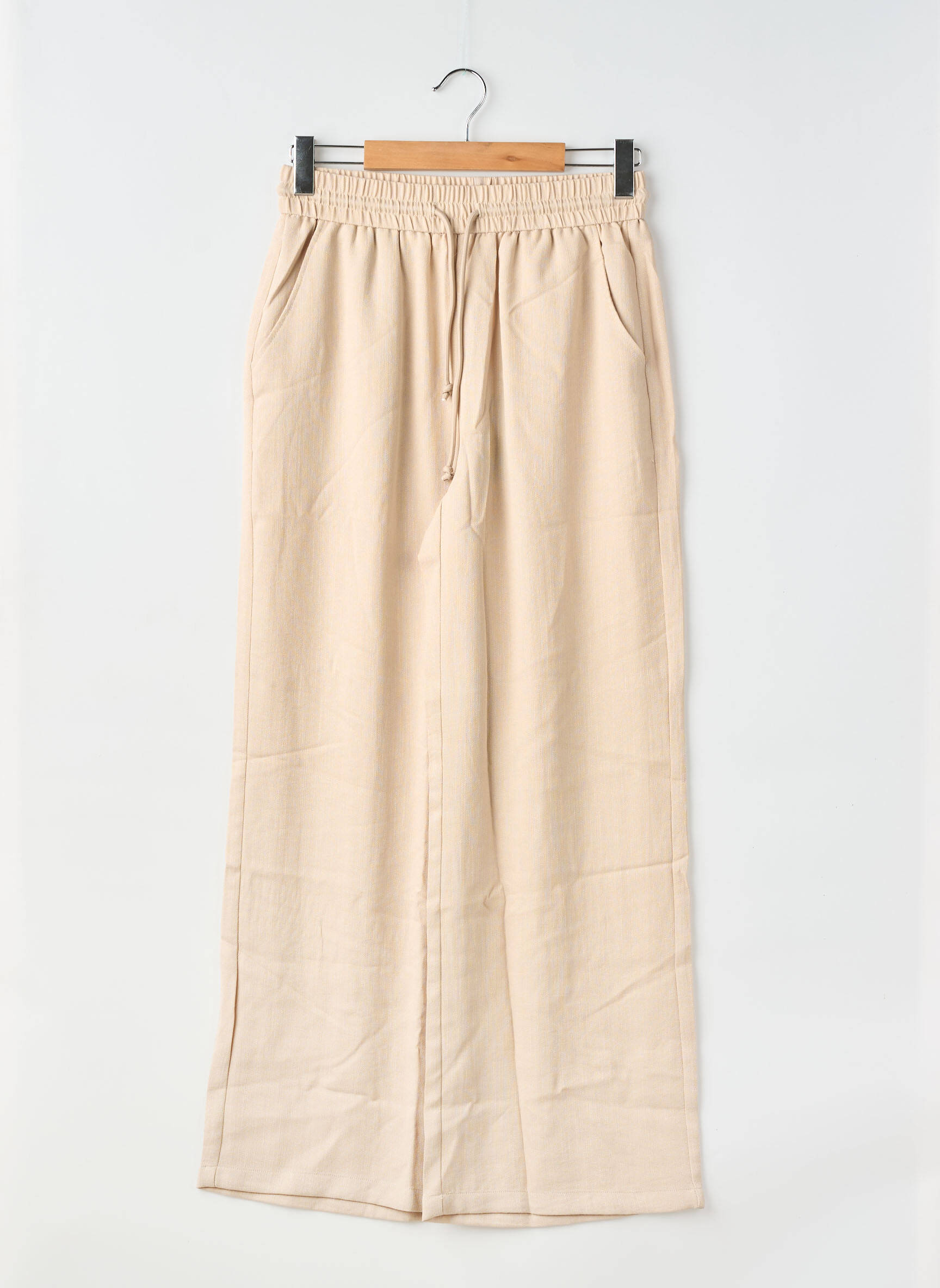 Pantalon large tissage crêpe taille normale beige HALARA femme