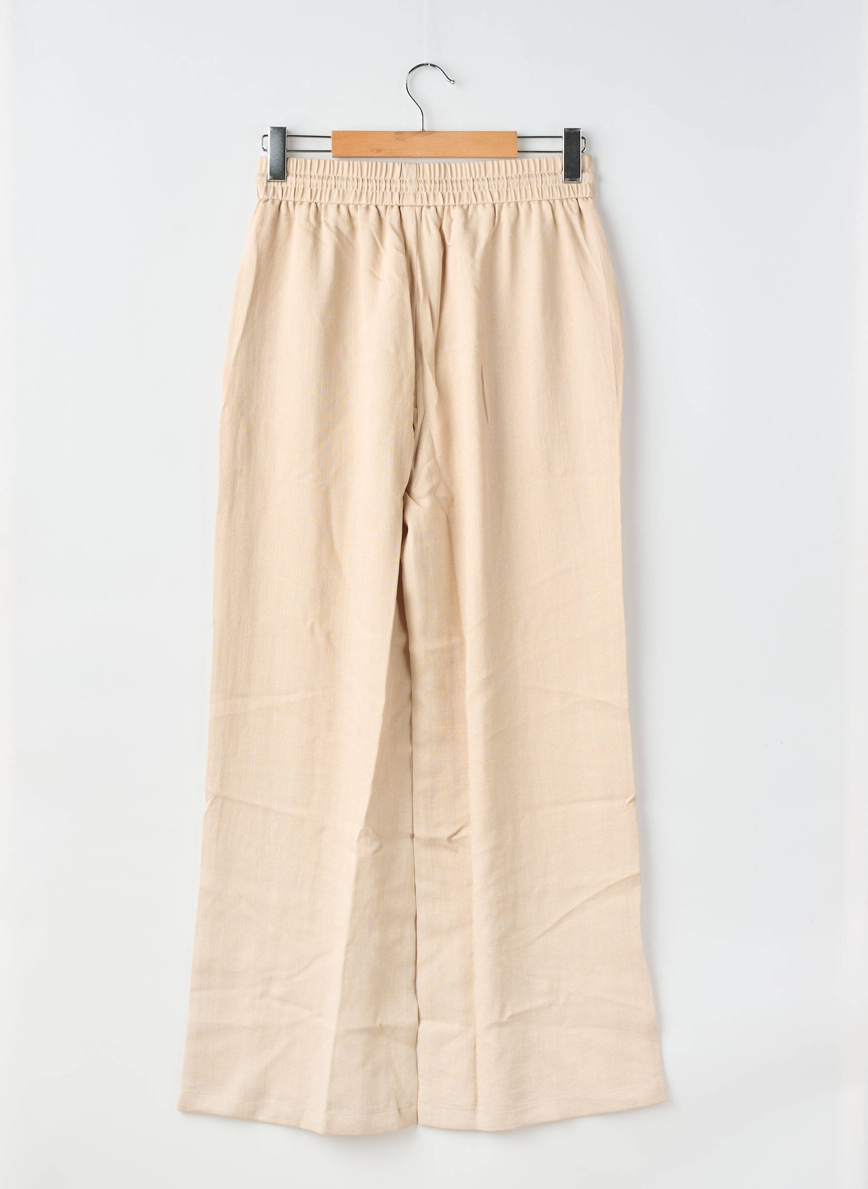 Pantalon large tissage crêpe taille normale beige HALARA femme