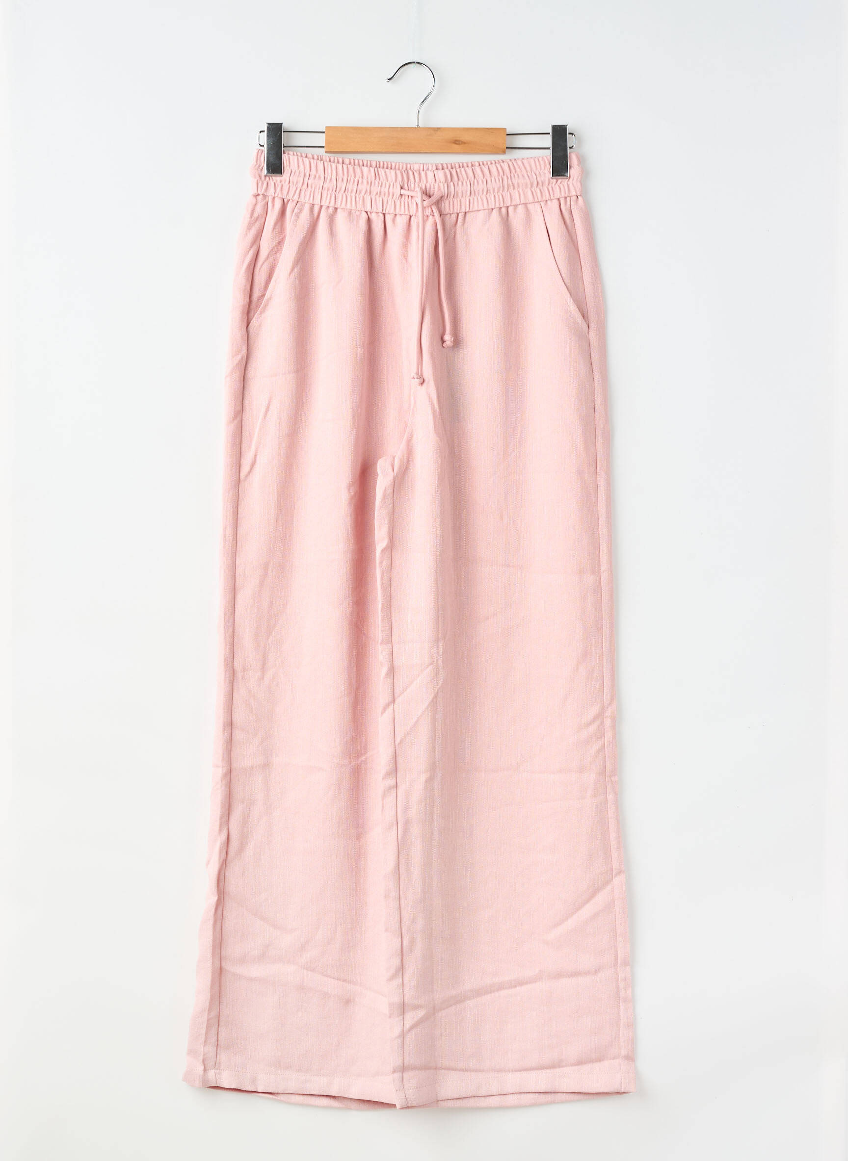 Pantalon large tissage crêpe taille normale rose HALARA femme