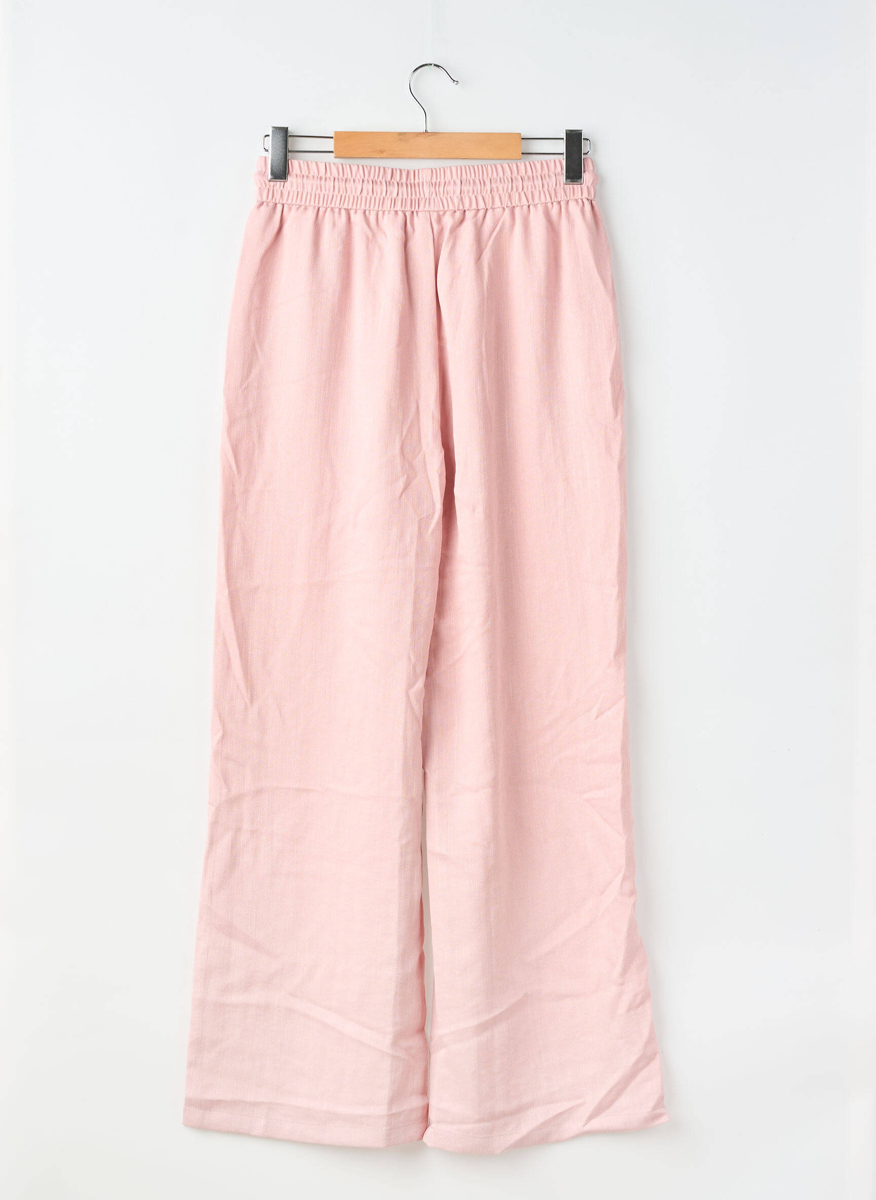 Pantalon large tissage crêpe taille normale rose HALARA femme
