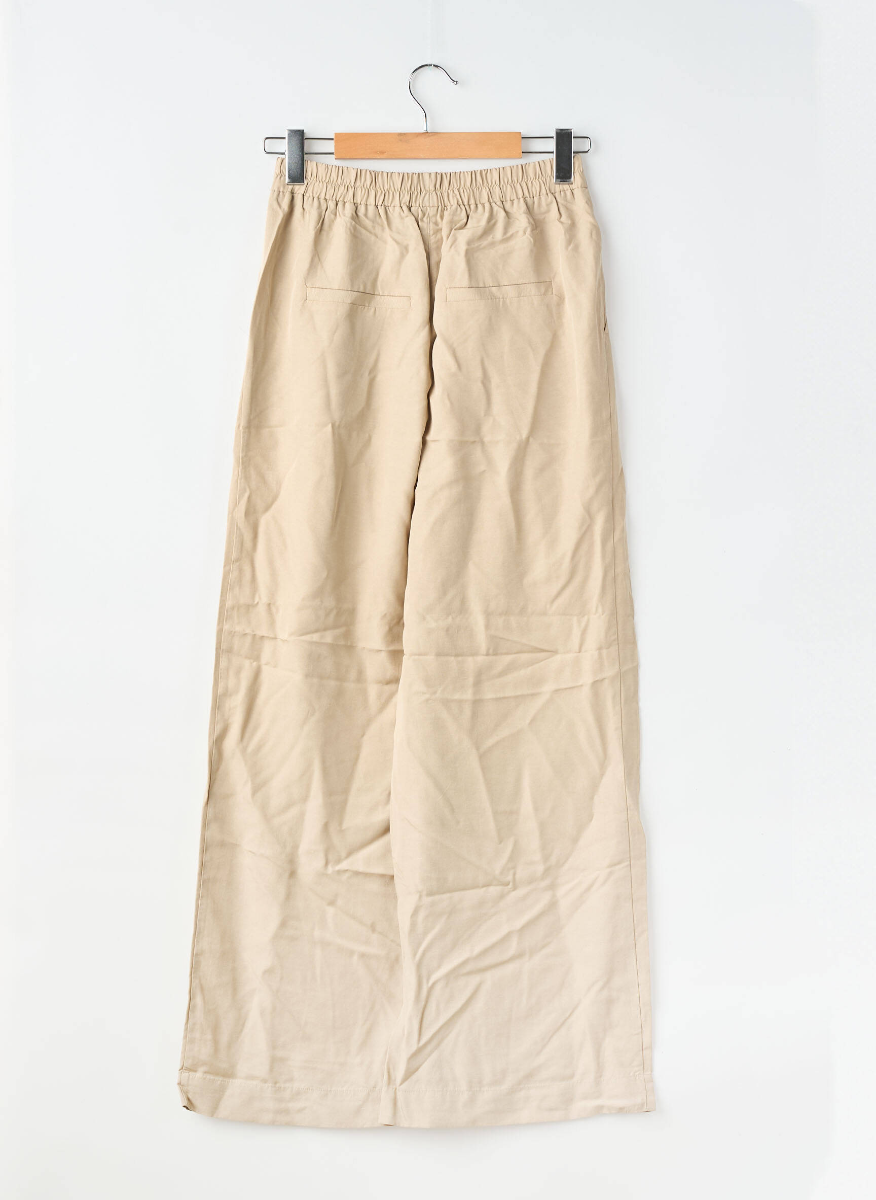 Pantalon large tissage popeline taille normale beige LES LUNES femme