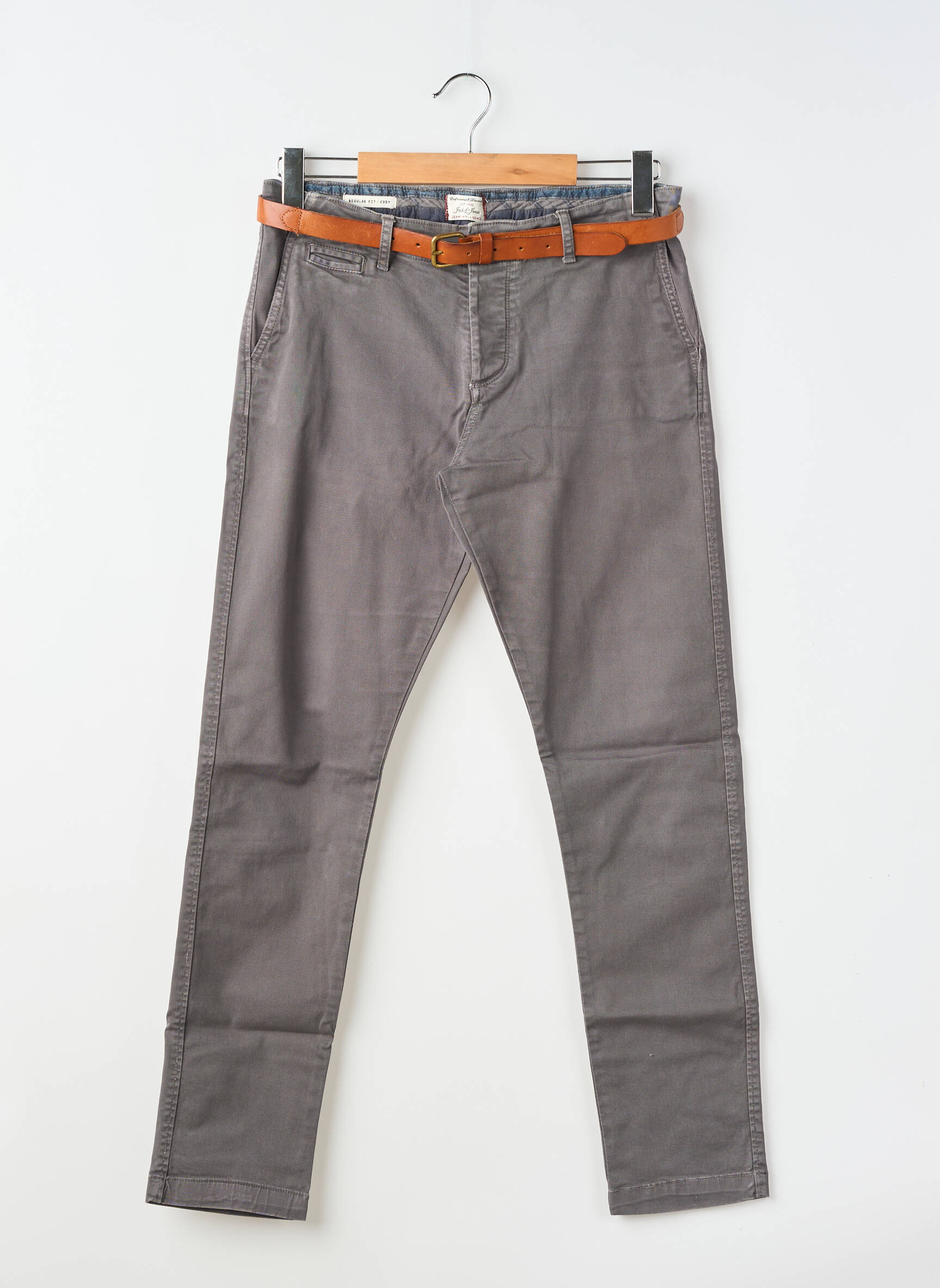 Pantalon chino tissage popeline taille normale gris JACK & JONES homme