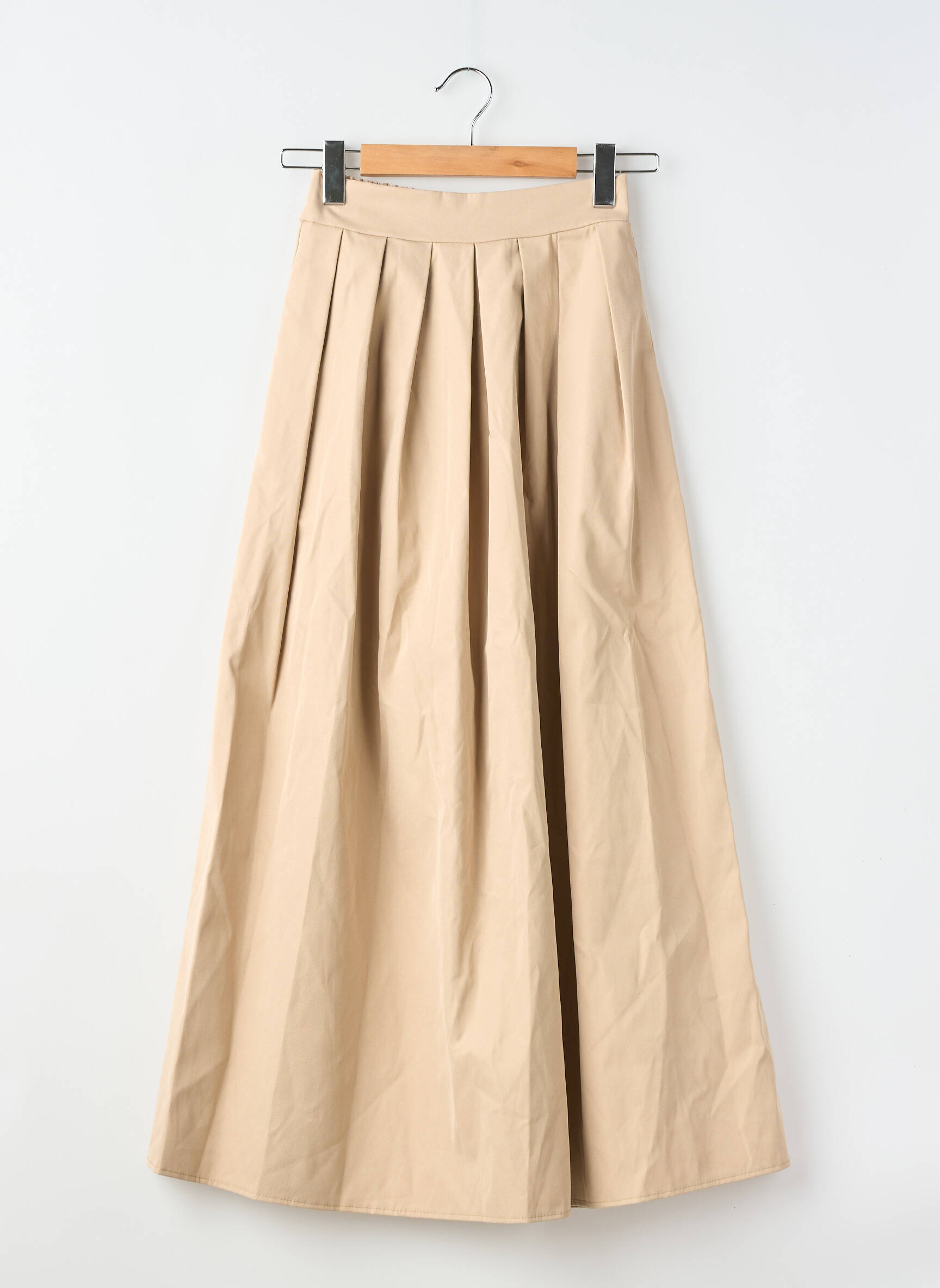 Jupe longue coupe évasée beige SANS MARQUE femme