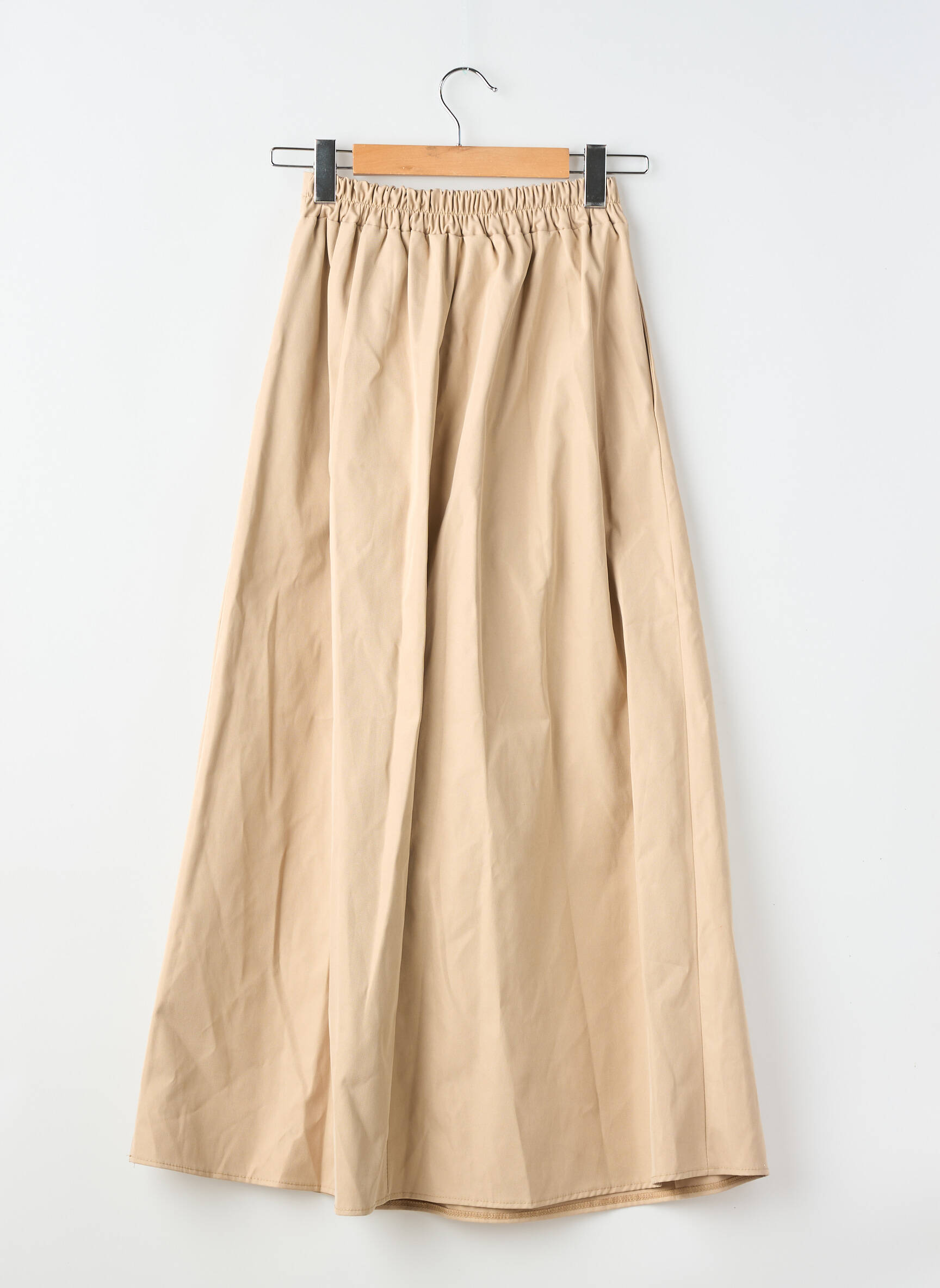 Jupe longue coupe évasée beige SANS MARQUE femme