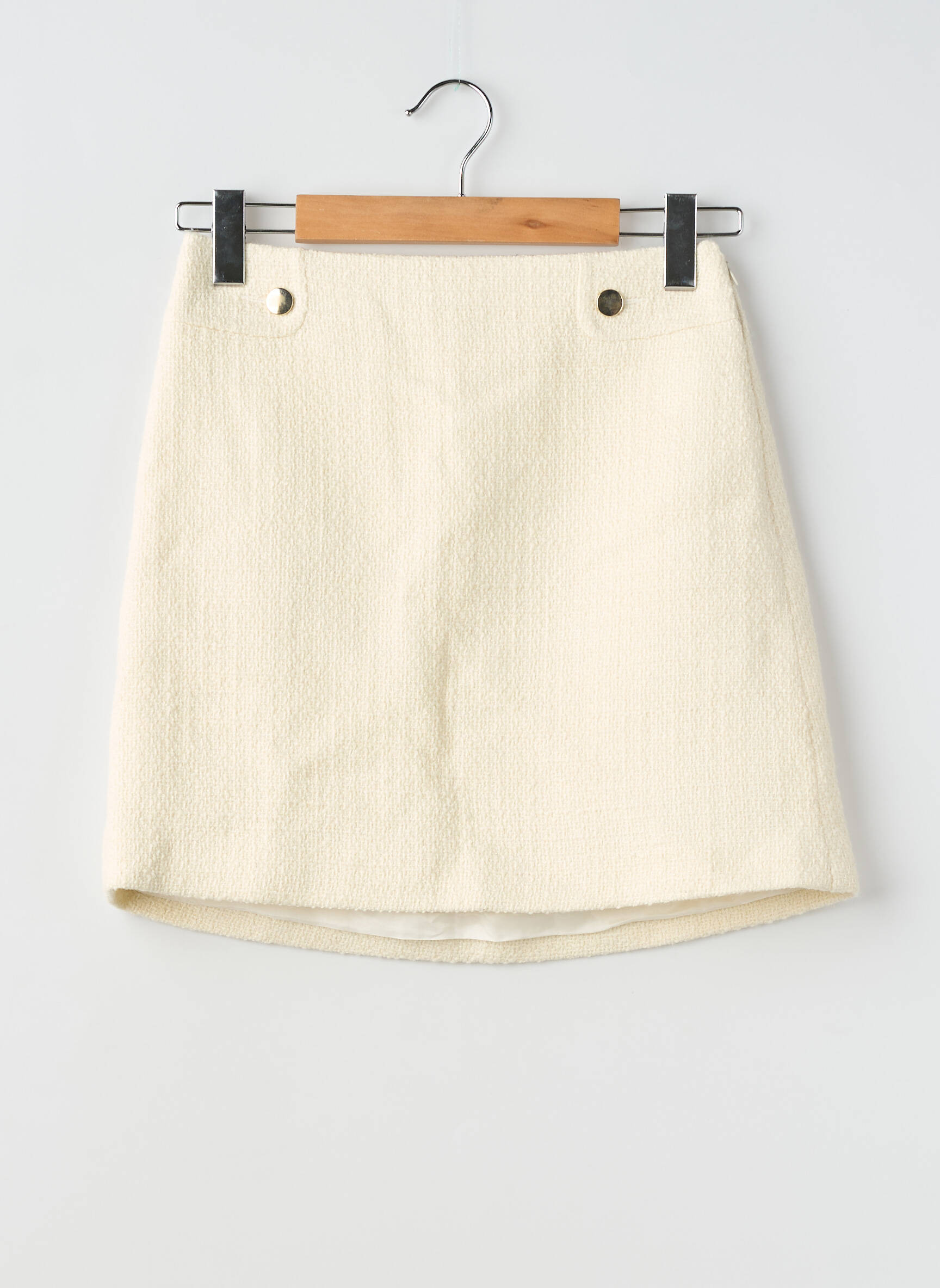 Jupe courte tissage tweed beige CLAUDIE PIERLOT femme