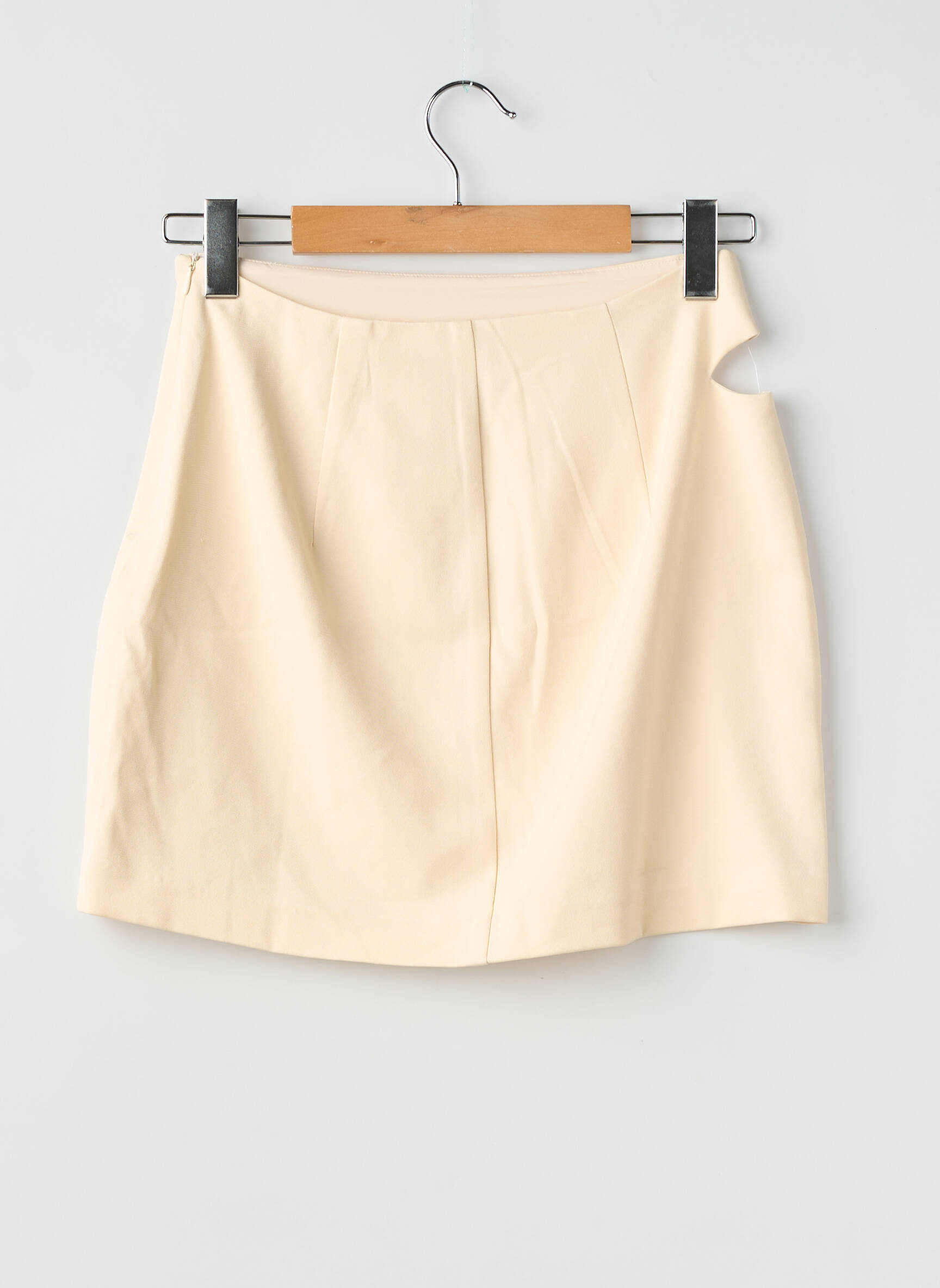 Jupe courte coupe droite beige STRADIVARIUS femme