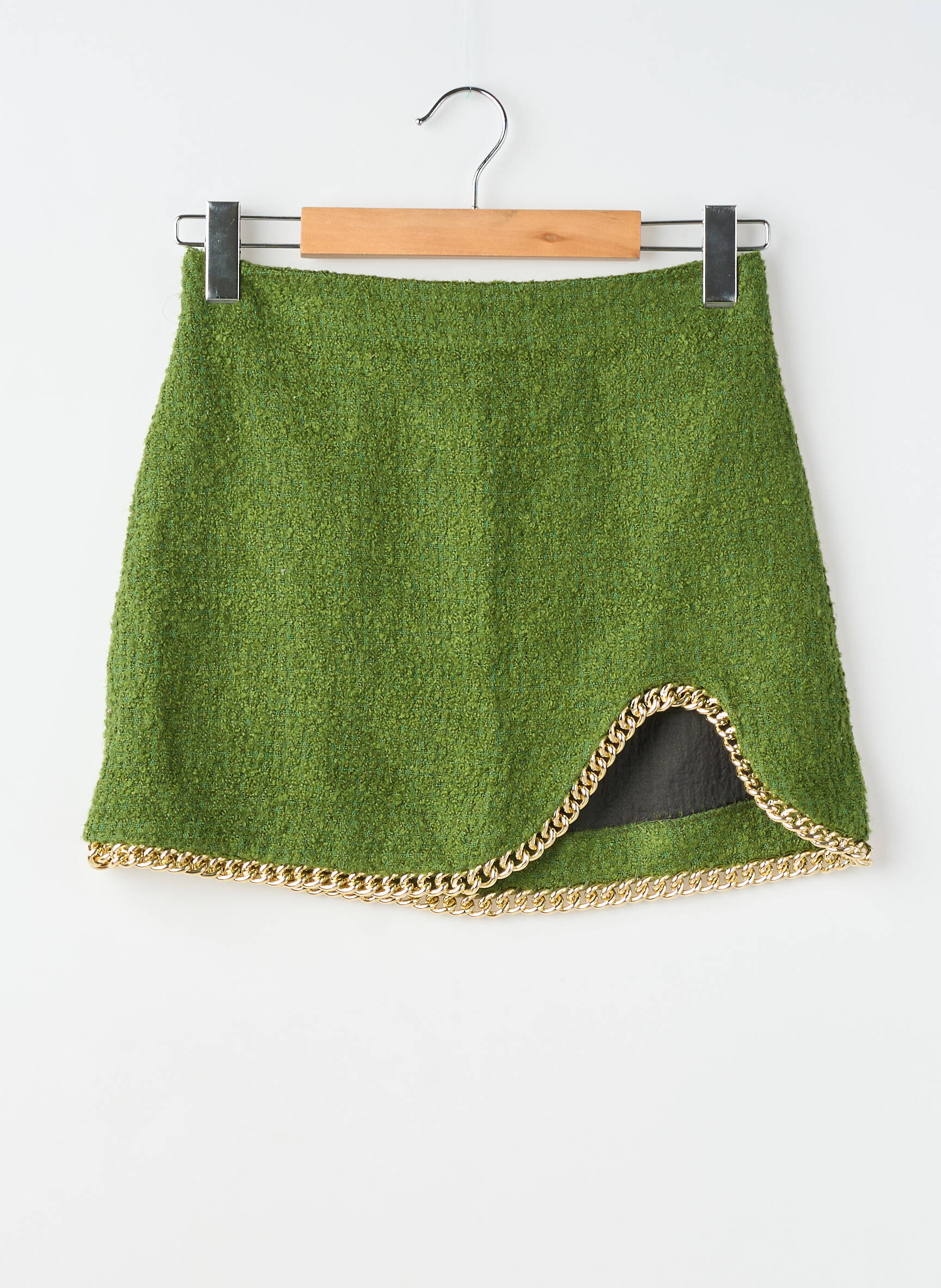 Jupe courte coupe droite vert ZARA femme