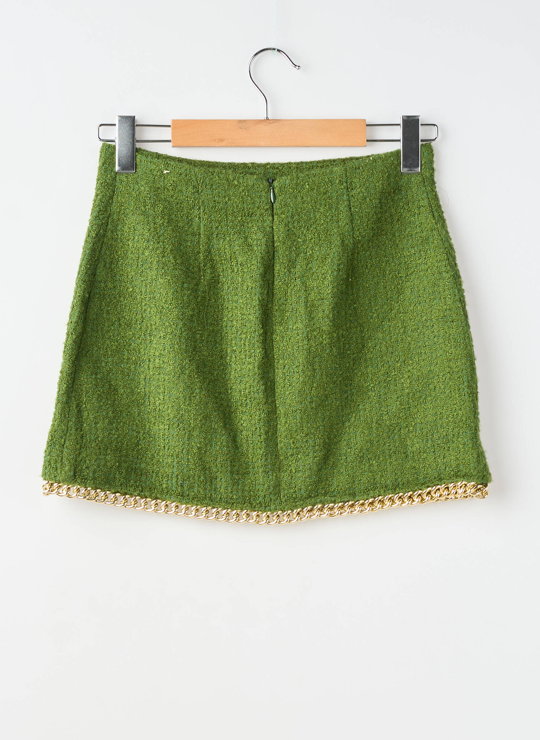 Jupe courte coupe droite vert ZARA femme