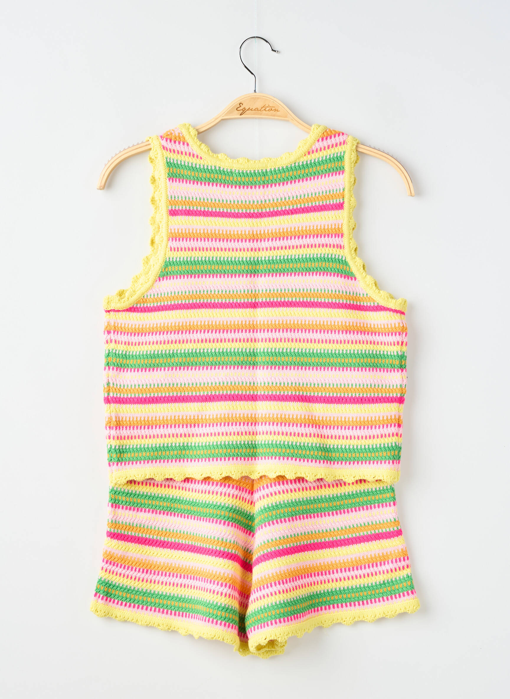 Ensemble short col rond jaune CACHE CACHE femme