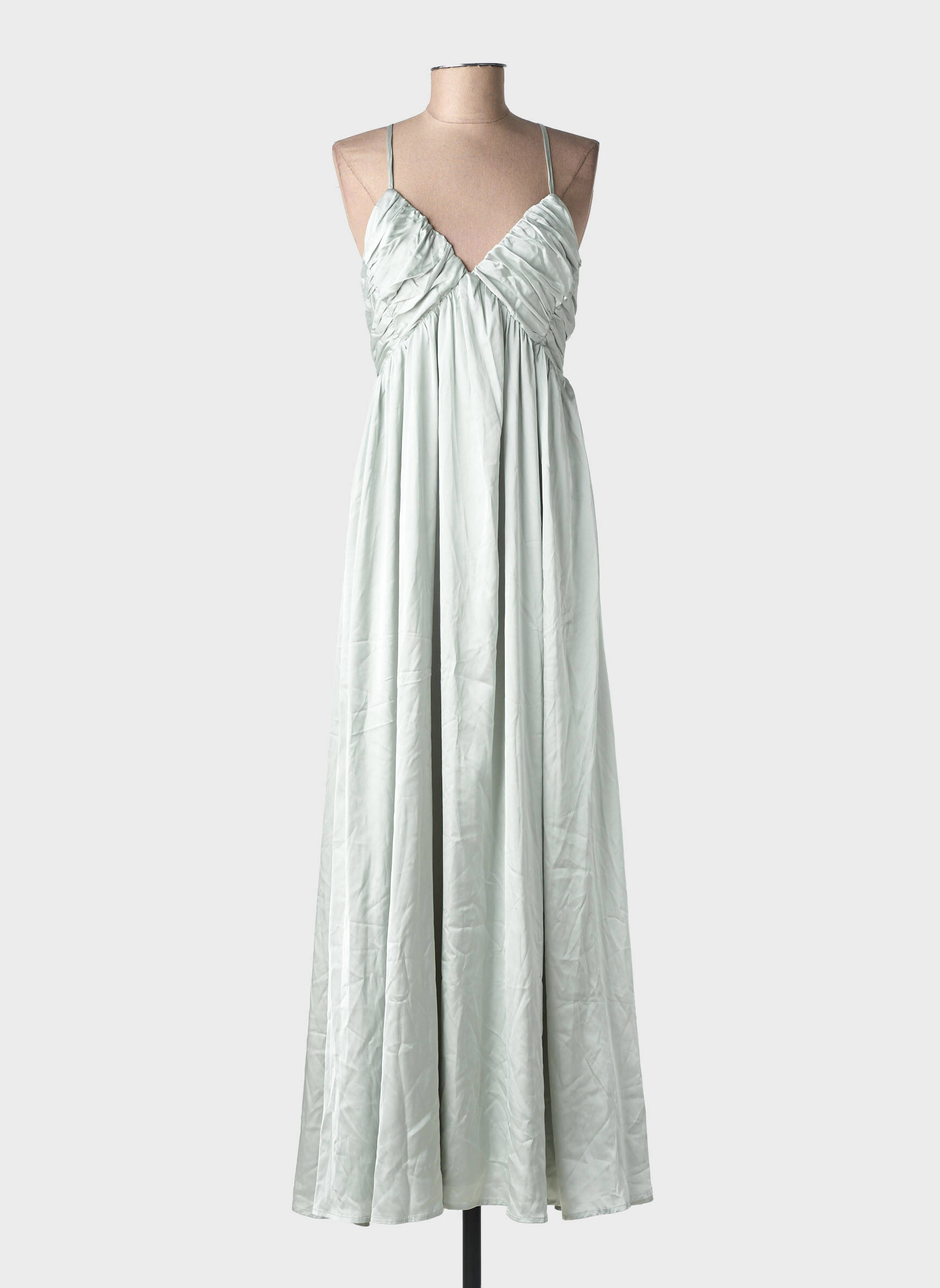Robe longue manches bretelles ajustables fines bretelles vert COPPEROSE femme
