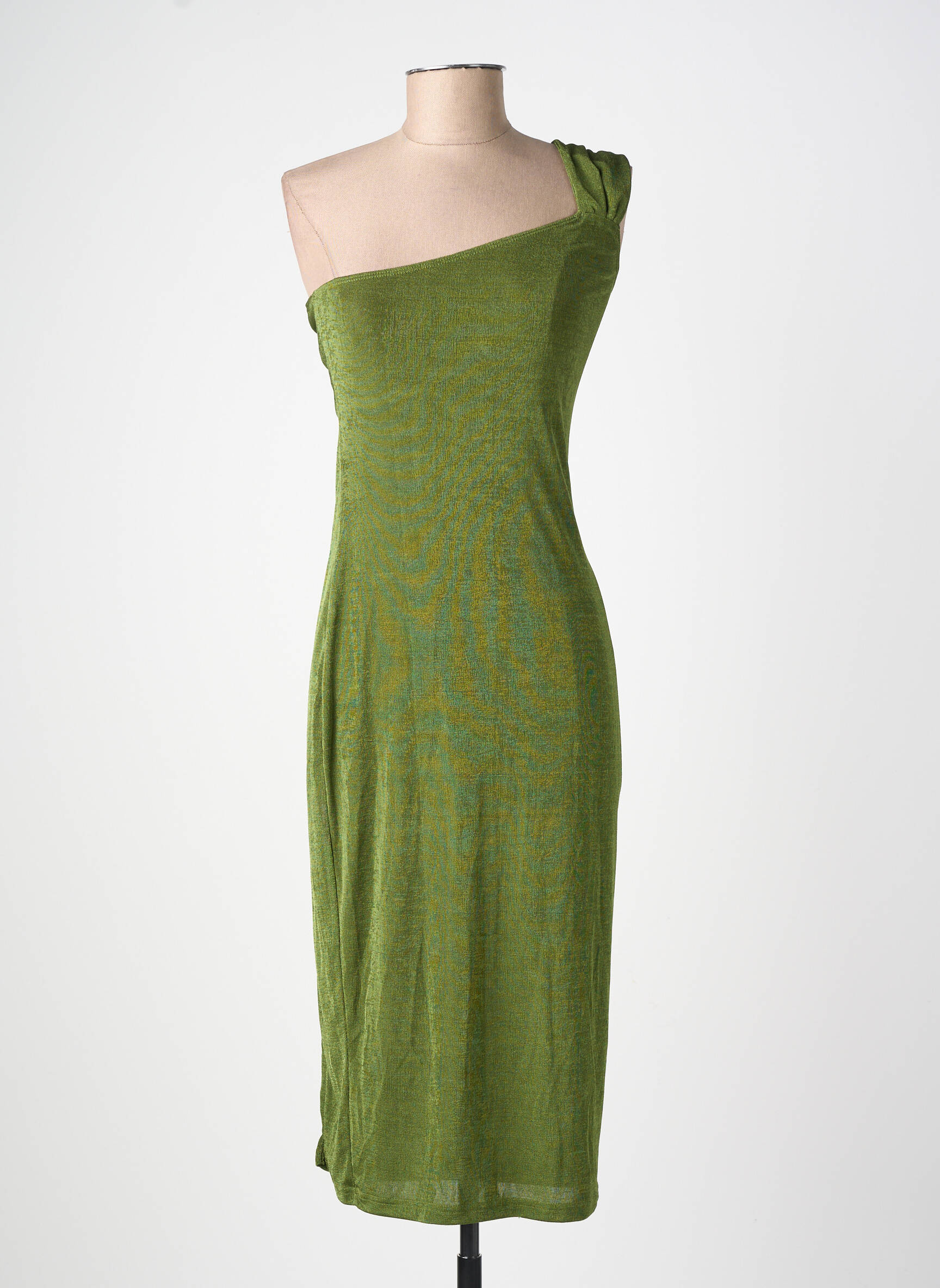 Robe mi-longue fines bretelles vert CIDER femme