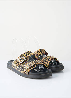 Mules/sabots talon plat jusqu'à 3cm beige GEMO femme