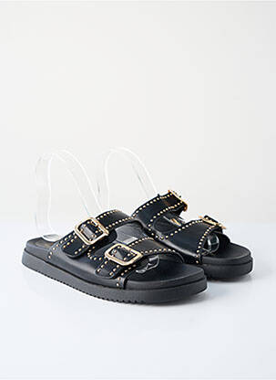 Mules/sabots talon plat jusqu'à 3cm noir GEMO femme