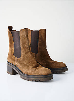 Bottines/boots nubuck talon de 4 à 6cm marron TEXTO femme