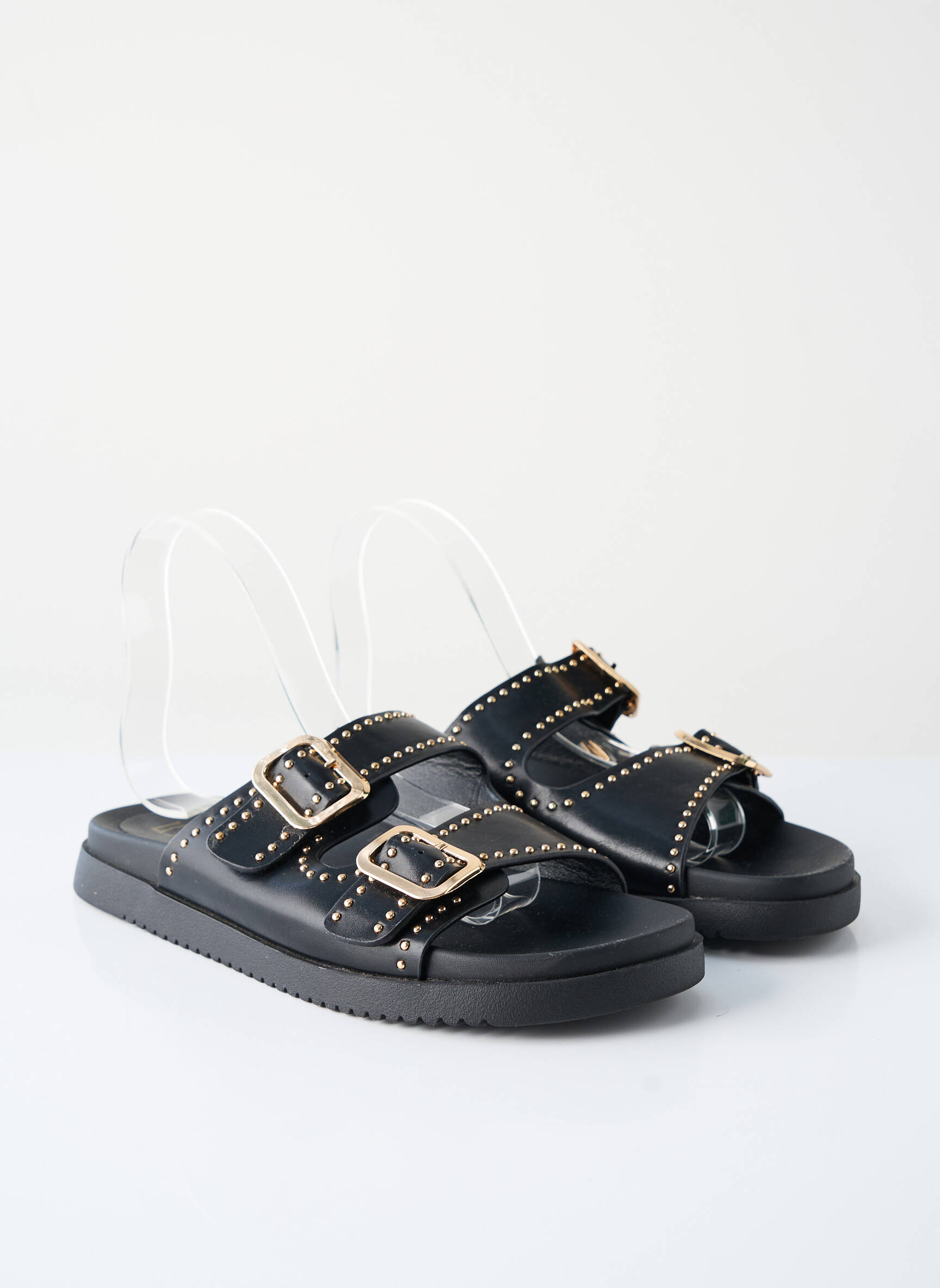 Mules/sabots talon plat jusqu'à 3cm noir GEMO femme