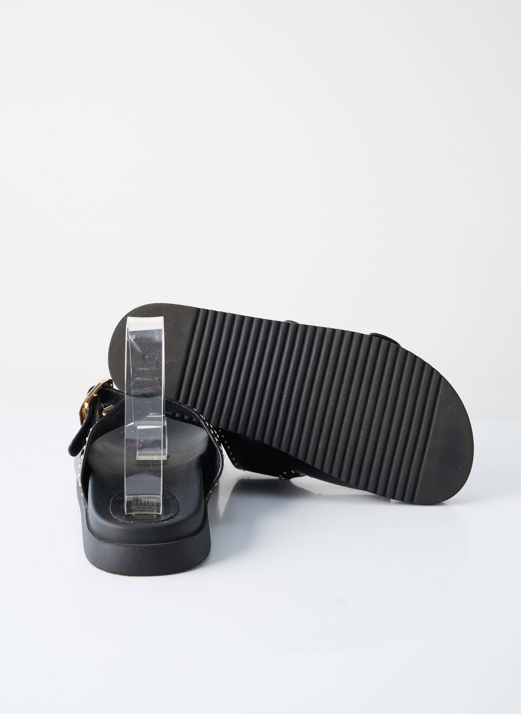 Mules/sabots talon plat jusqu'à 3cm noir GEMO femme