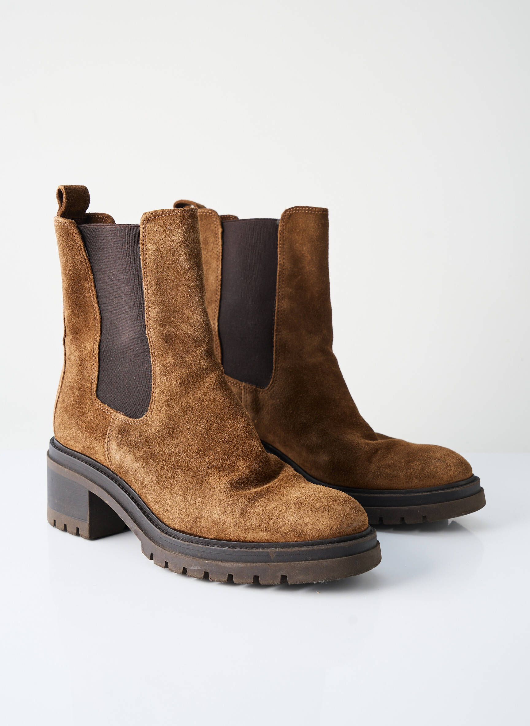 Bottines/boots nubuck talon de 4 à 6cm marron TEXTO femme