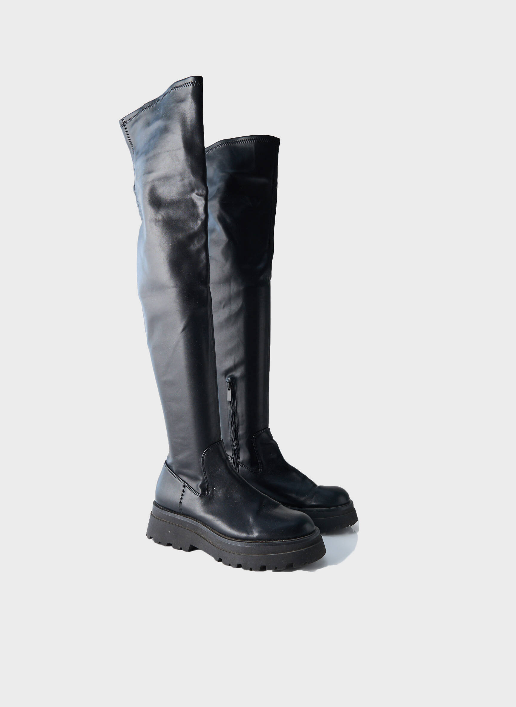 Bottes bout rond talon de 4 à 6cm noir STRADIVARIUS femme