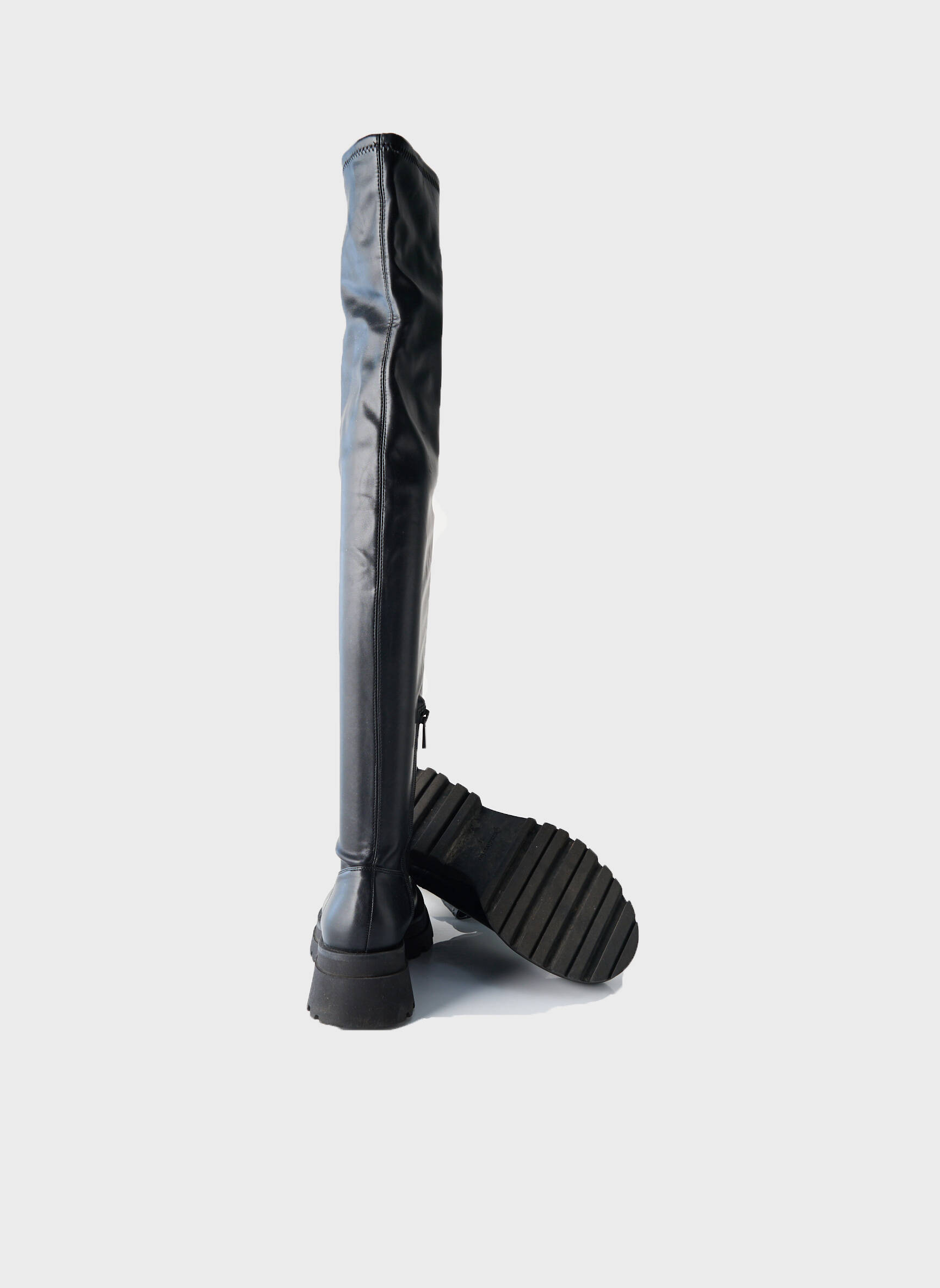 Bottes bout rond talon de 4 à 6cm noir STRADIVARIUS femme
