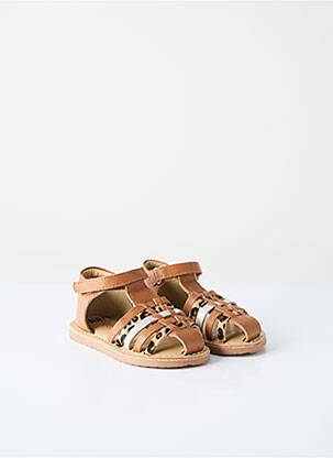 Sandales/nu pieds fermeture scratch marron NA! fille