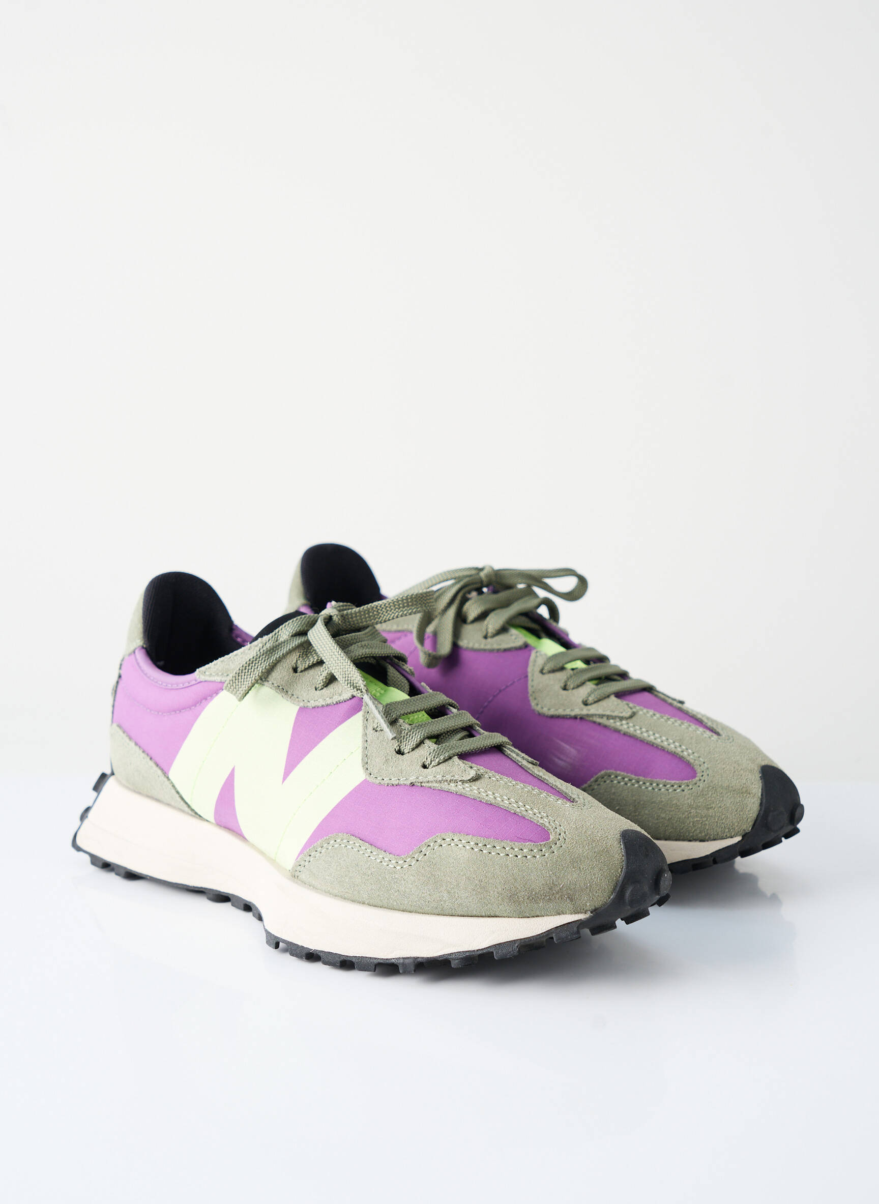 Baskets bout rond talon plat jusqu'à 3cm vert NEW BALANCE femme
