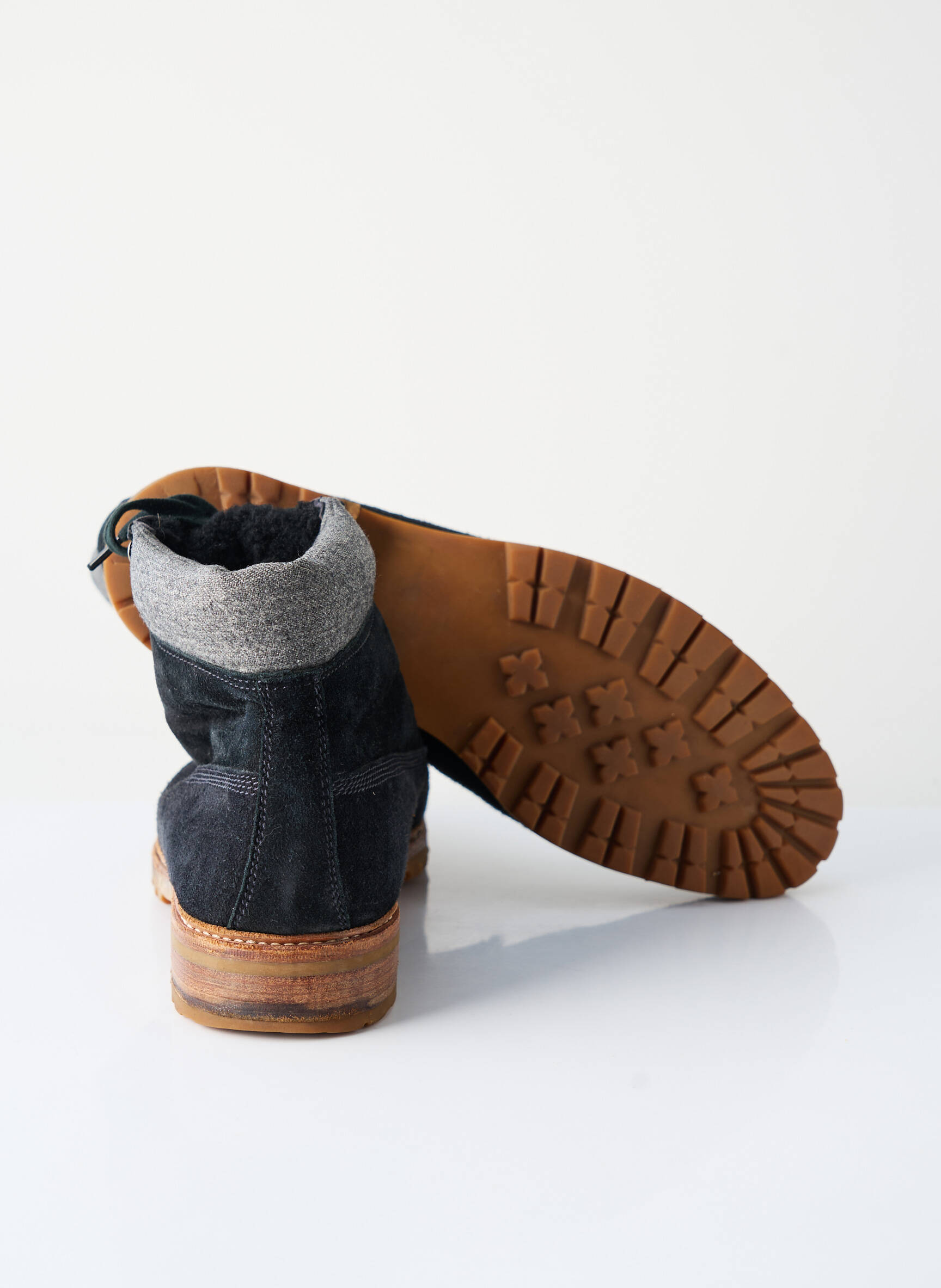 Bottines/boots nubuck bout rond noir CORNELIANI homme